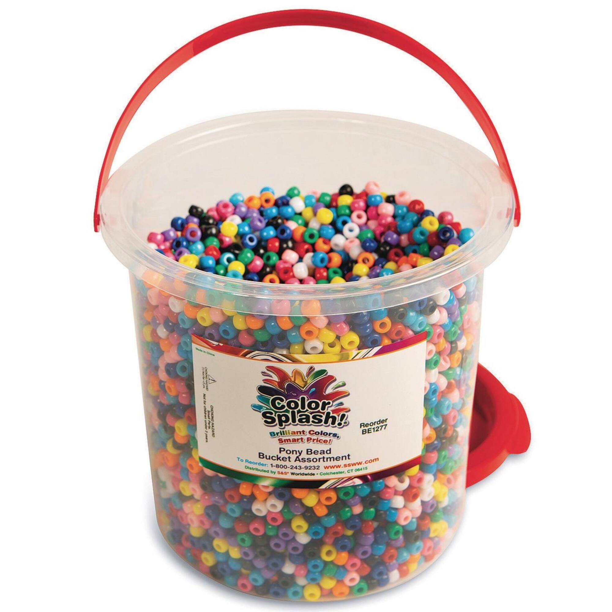 Color Splash!® Pony Bead Bucket, 9mm
